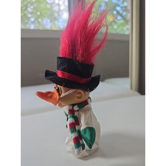 5" Russ Troll Doll Vintage Christmas Snowman Troll Doll With Carrot Nose Holiday - Picture 3 of 8